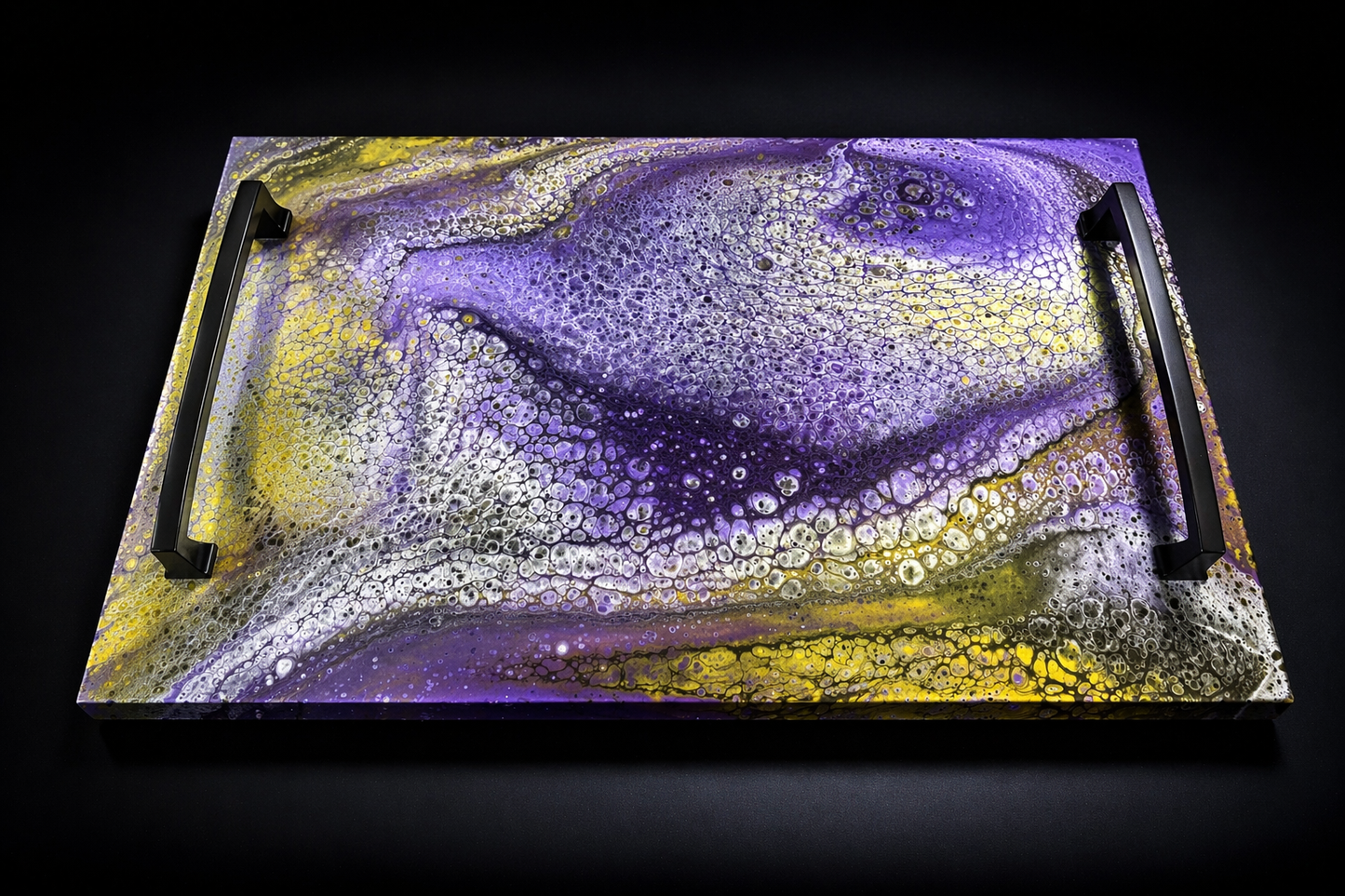 Black, White, Purple, And Yellow