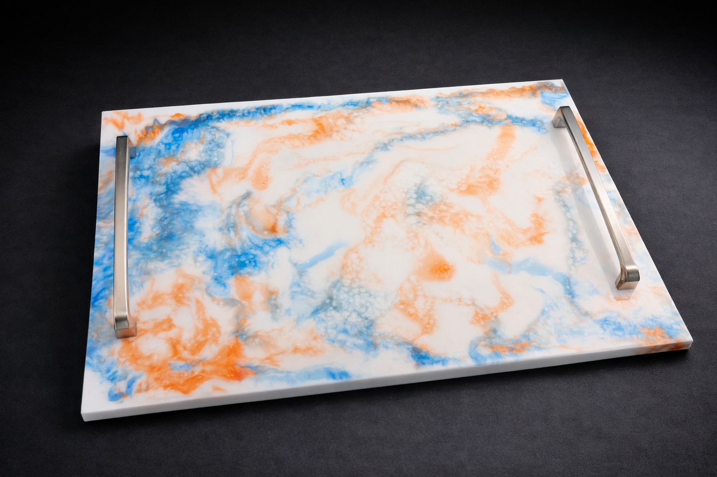 White, Orange, and Blue
